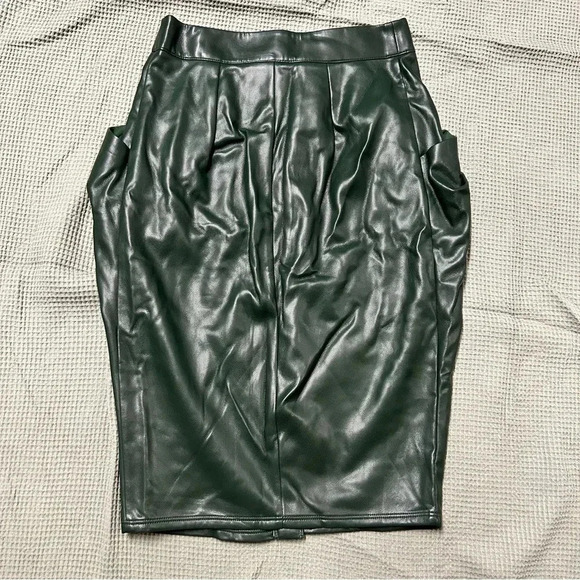 Jeannie Mai X Inc Petite Draped Pleather Skirt - Picture 6 of 6